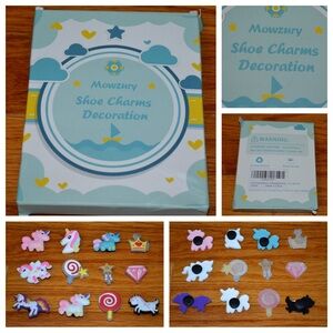 Crocs unicorn shoe charm jibbitz & B&BW hand sanitizer holder keychain